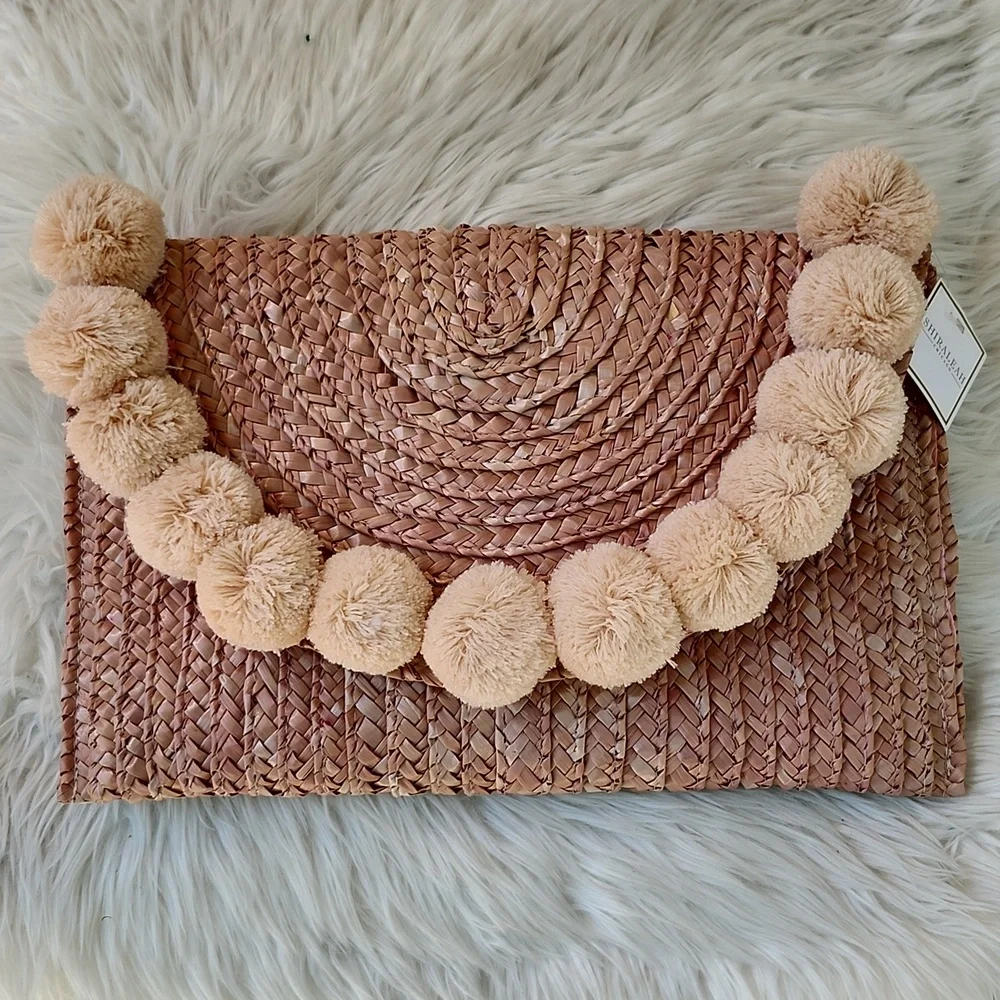 NWT SHIRALEAH FORTUNA STRAW CLUTCH - Picture 11 of 11